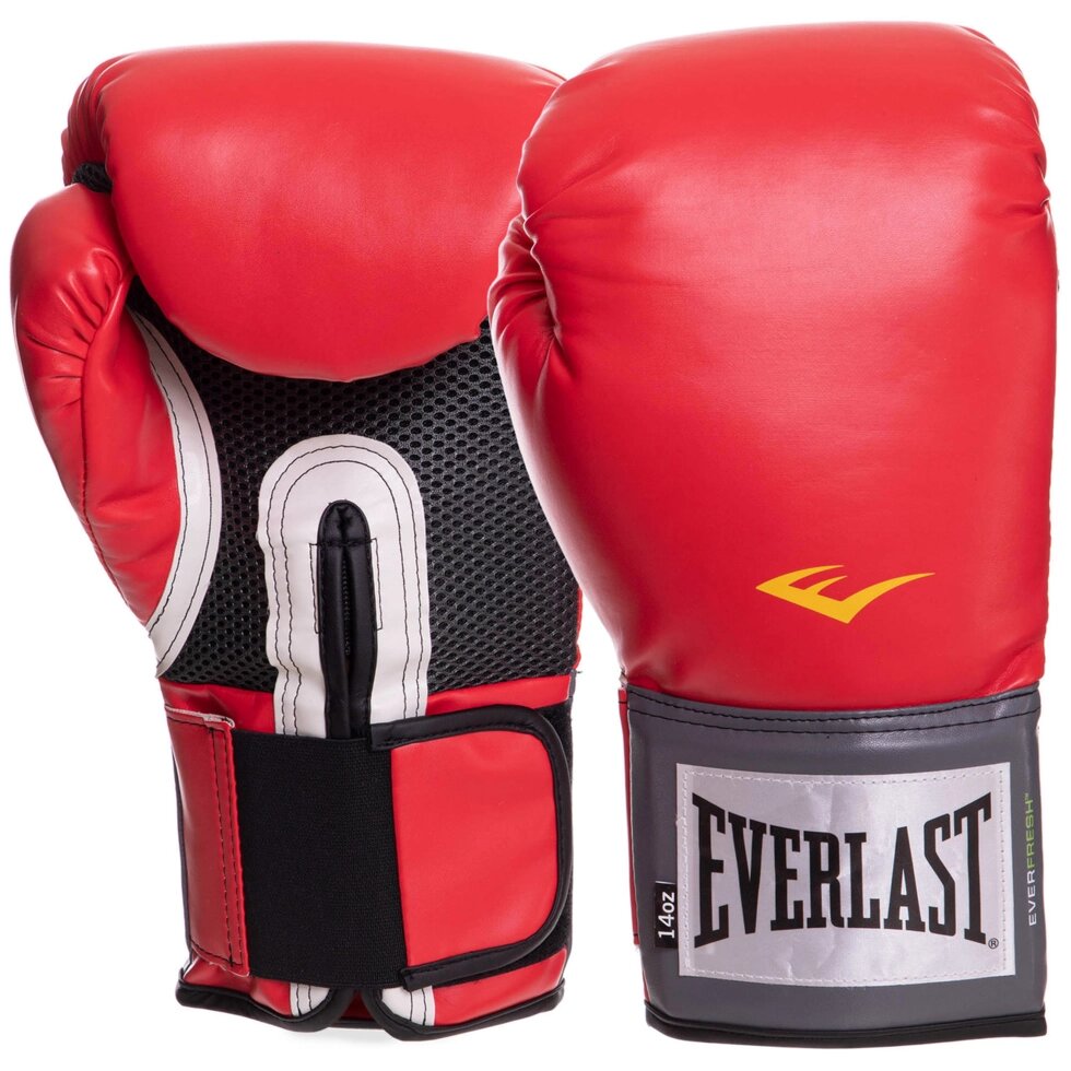 Рукавички боксерські EVERLAST PRO STYLE TRAINING EV1200008 14 унцій червоний від компанії Спортивний інтернет - магазин "One Sport" - фото 1