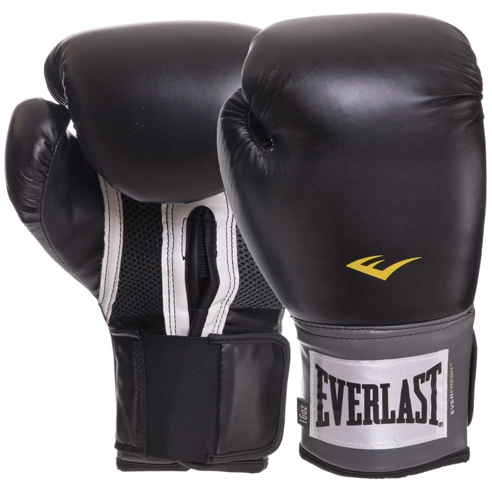 Рукавички боксерські EVERLAST PRO STYLE TRAINING EV1200015 8-16 унцій чорний від компанії Спортивний інтернет - магазин "One Sport" - фото 1