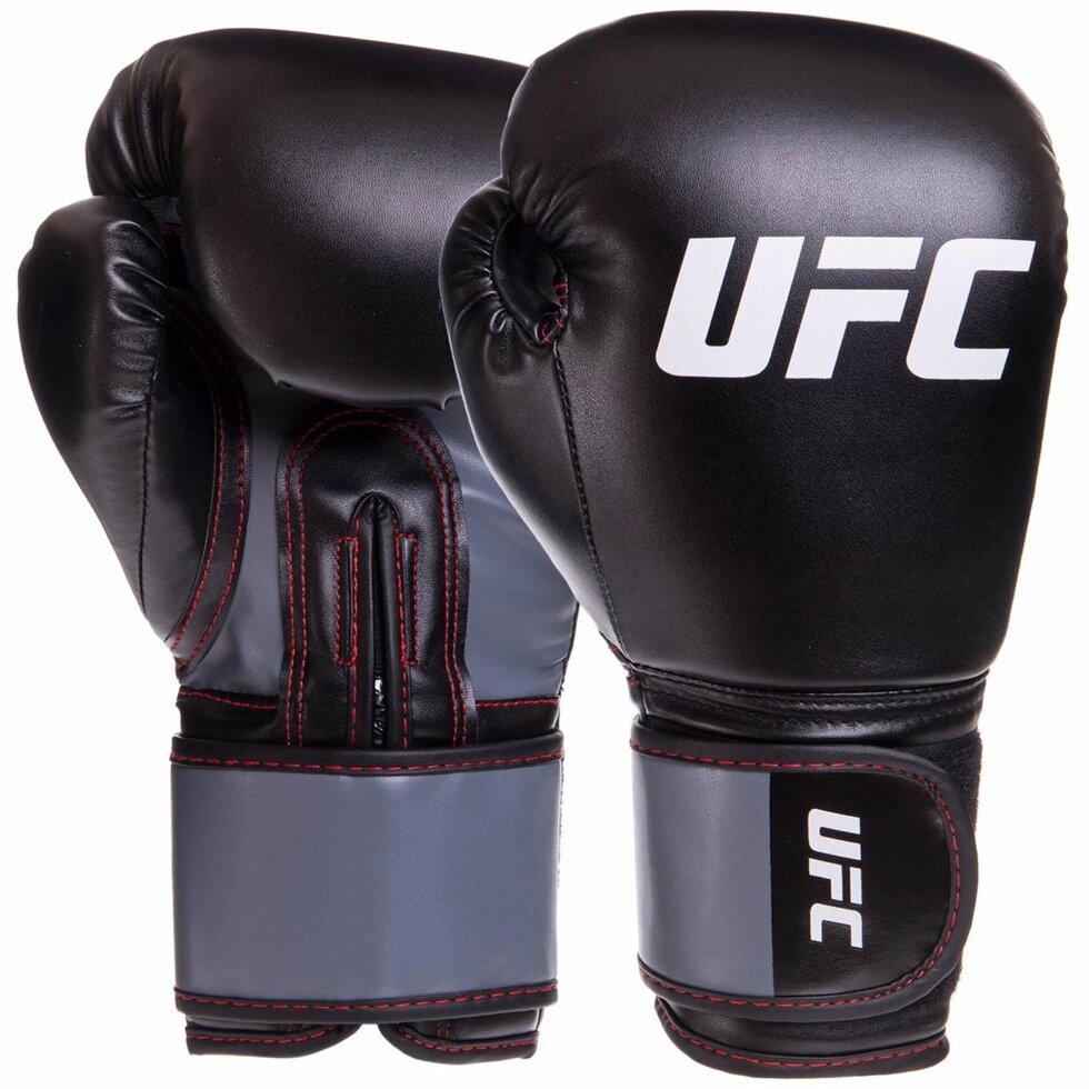Рукавички боксерські UFC Boxing UBCF-75181 14 унцій чорний від компанії Спортивний інтернет - магазин "One Sport" - фото 1