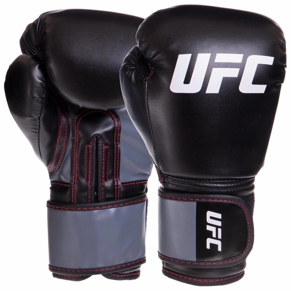 Рукавички боксерські UFC Boxing UBCF-75605 10 унцій чорний від компанії Спортивний інтернет - магазин "One Sport" - фото 1