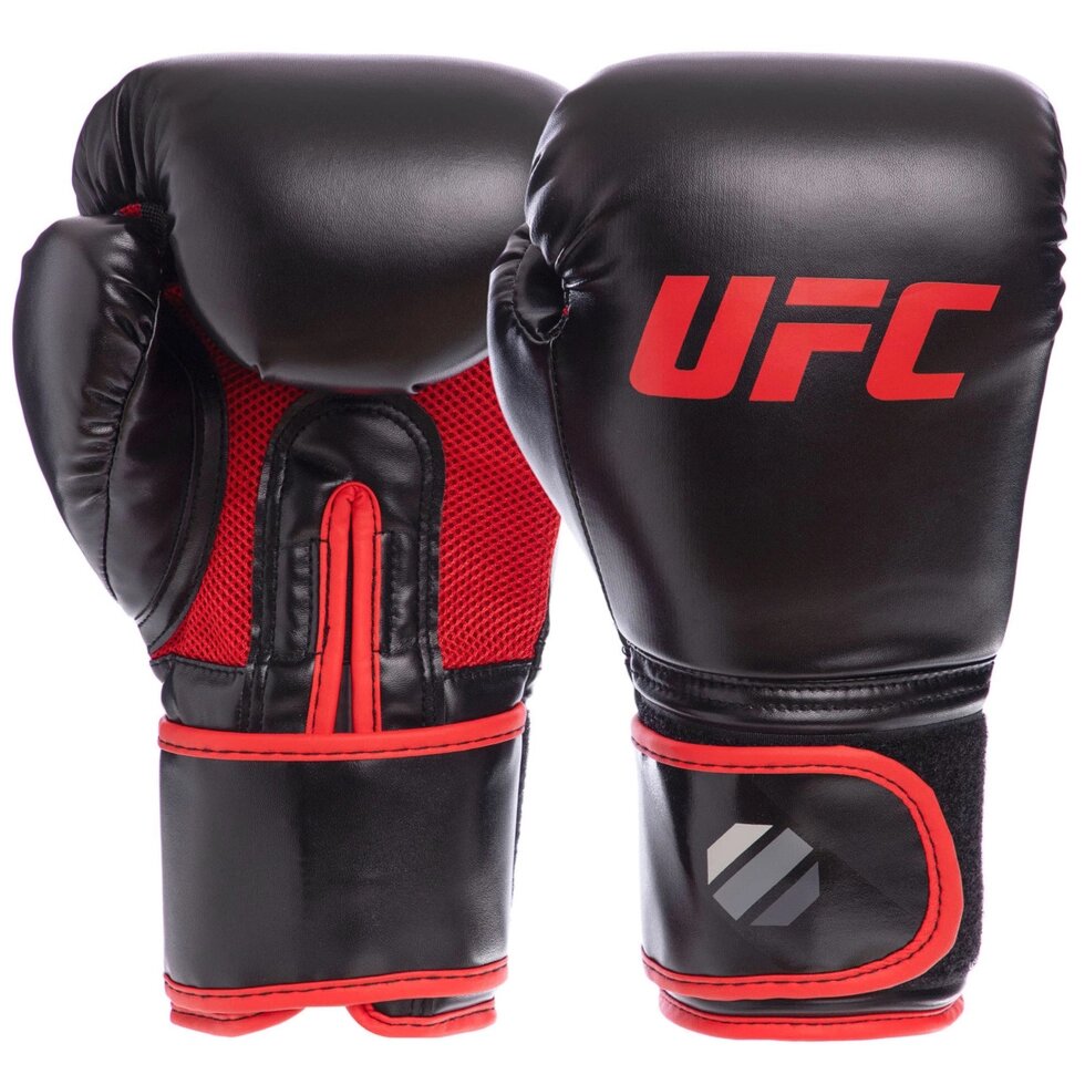 Рукавички боксерські UFC Myau Thai Style UHK-69673 12 унцій чорний від компанії Спортивний інтернет - магазин "One Sport" - фото 1