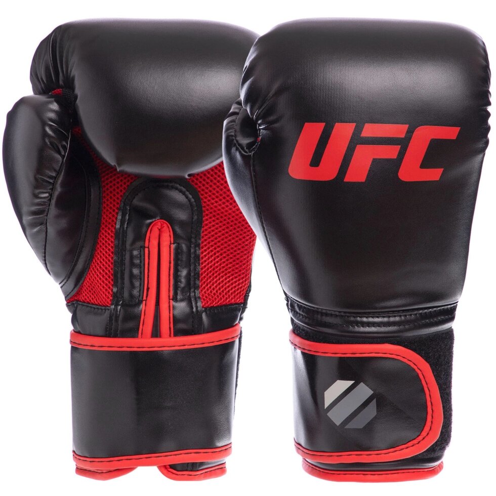 Рукавички боксерські UFC Myau Thai Style UHK-69680 14 унцій чорний від компанії Спортивний інтернет - магазин "One Sport" - фото 1