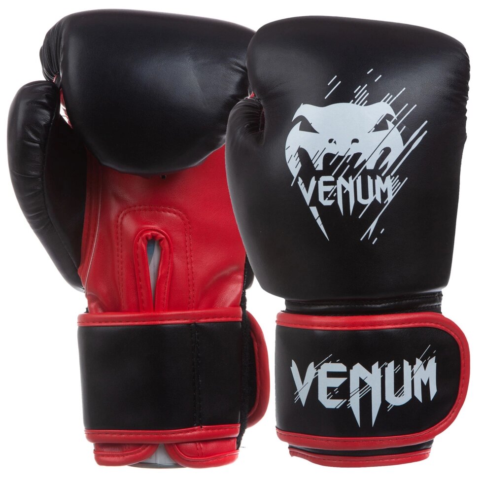 Рукавички боксерські VNM BO-0869 8-12 унцій чорний від компанії Спортивний інтернет - магазин "One Sport" - фото 1
