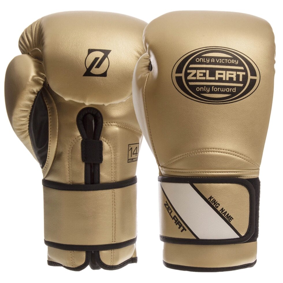 Рукавички боксерські Zelart BO-1361 10-14 унцій кольори в асортименті від компанії Спортивний інтернет - магазин "One Sport" - фото 1