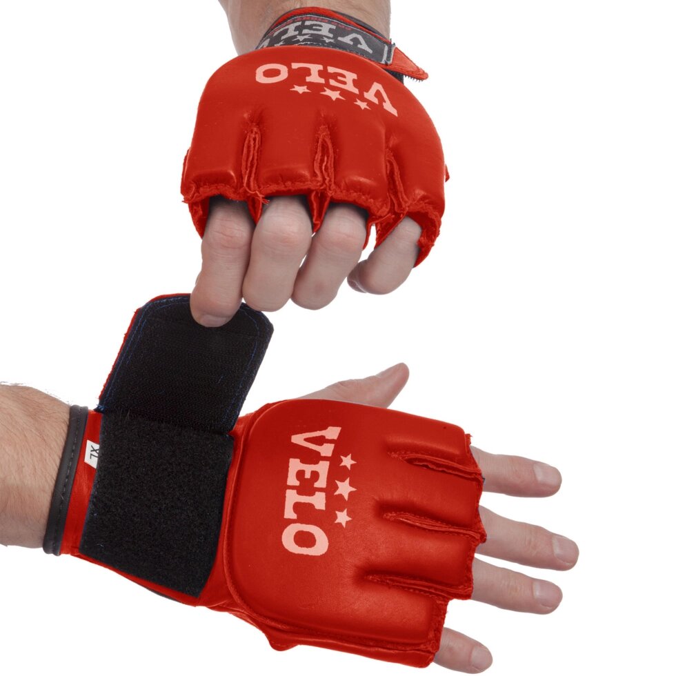 Рукавички для змішаних єдиноборств MMA шкіряні VELO ULI-4024 S-XL кольори в асортименті від компанії Спортивний інтернет - магазин "One Sport" - фото 1