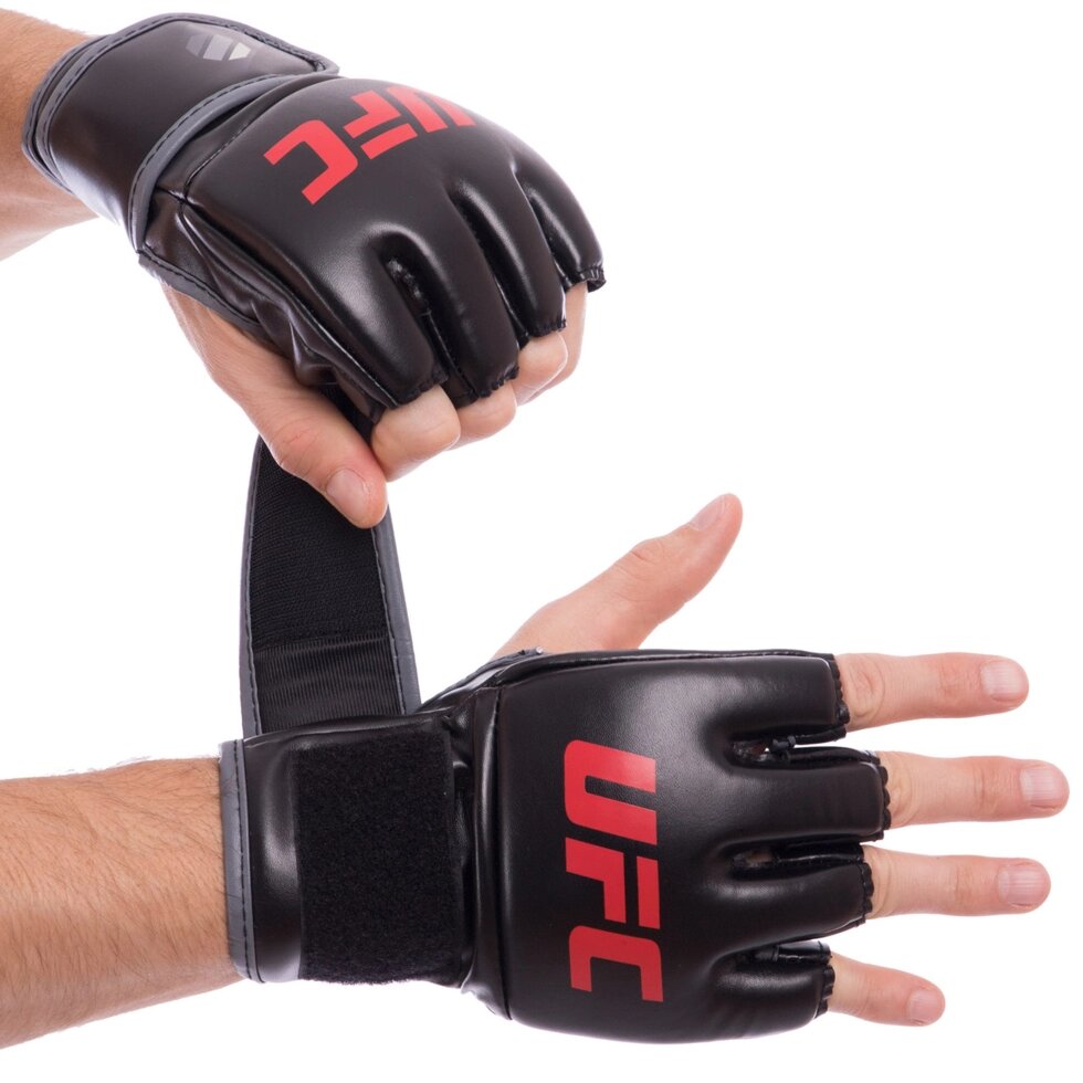 Рукавички для змішаних єдиноборств MMA UFC Contender UHK-69088 S-M чорний від компанії Спортивний інтернет - магазин "One Sport" - фото 1