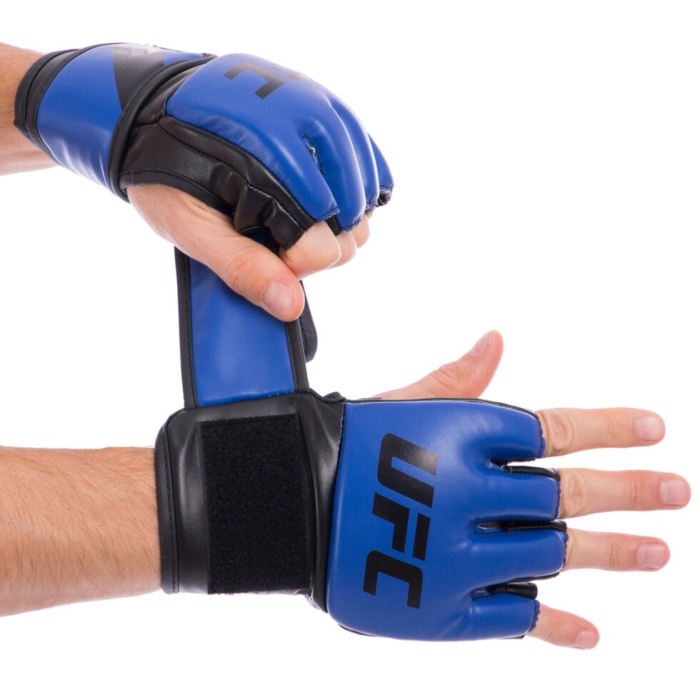 Рукавички для змішаних єдиноборств MMA UFC Contender UHK-69141 S-M синій від компанії Спортивний інтернет - магазин "One Sport" - фото 1