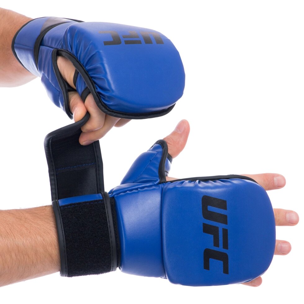 Рукавички для змішаних єдиноборств ММА UFC Contender UHK-69147 S/M 8 унцій синій від компанії Спортивний інтернет - магазин "One Sport" - фото 1
