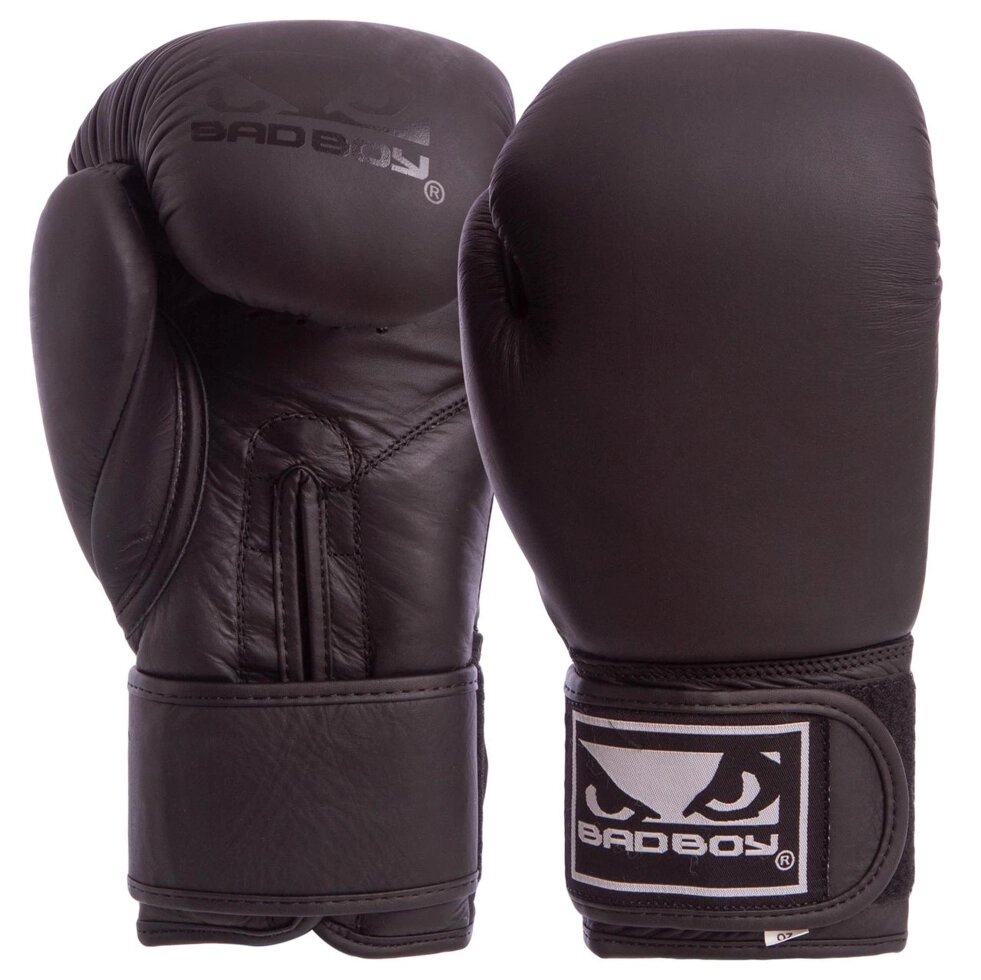 Рукавиці боксерські шкіряні BDB VL-6605 MATT 10-14 унцій чорний від компанії Спортивний інтернет - магазин "One Sport" - фото 1