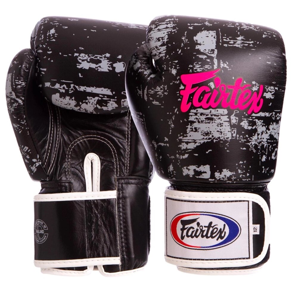 Рукавиці боксерські шкіряні FAIRTEX BGV1-DARKCL DARK CLOUD 10-16 унцій чорний від компанії Спортивний інтернет - магазин "One Sport" - фото 1