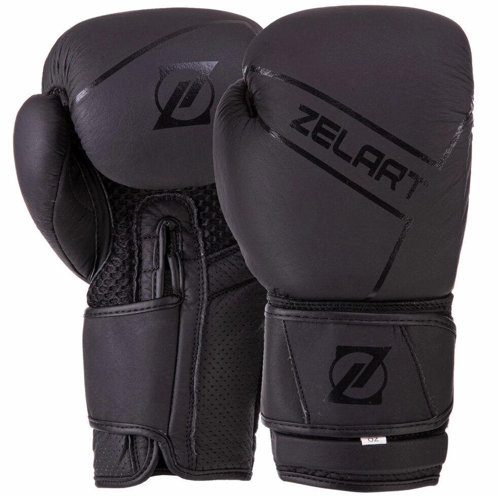 Рукавиці боксерські шкіряні на липучці Zelart VL-3149 10-12oz, кольори в асортименті від компанії Спортивний інтернет - магазин "One Sport" - фото 1
