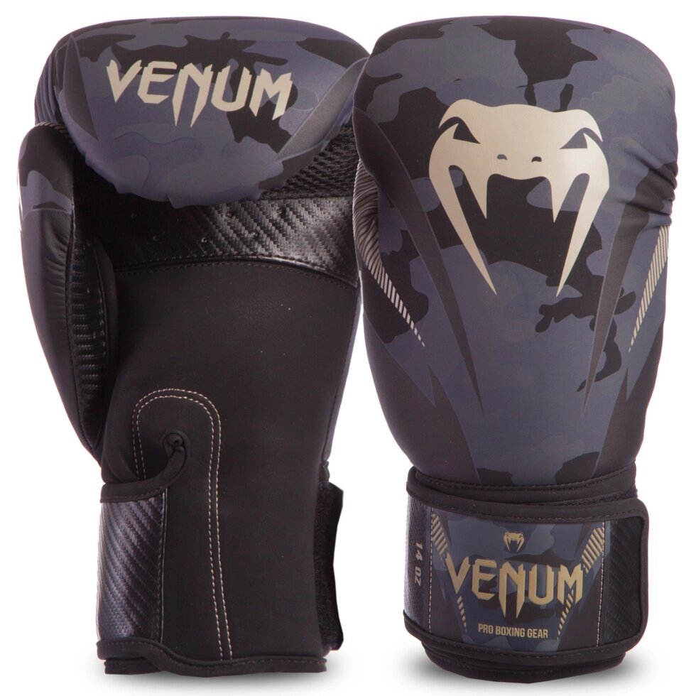 Рукавиці боксерські шкіряні VENUM IMPACT VENUM-03284 10-14 унцій кольори в асортименті від компанії Спортивний інтернет - магазин "One Sport" - фото 1