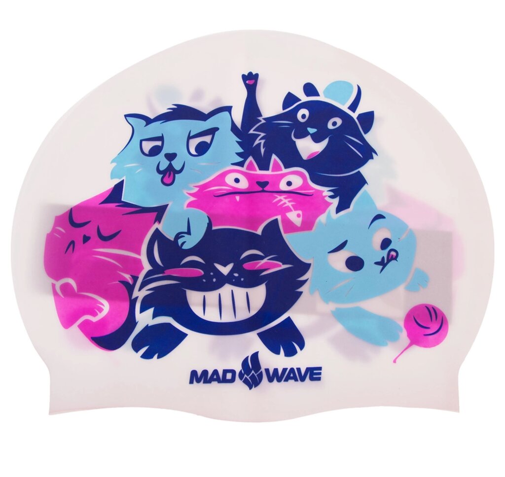 Шапочка для плавання дитяча CATS M057810 (силікон, кольори в асортименті) від компанії Спортивний інтернет - магазин "One Sport" - фото 1
