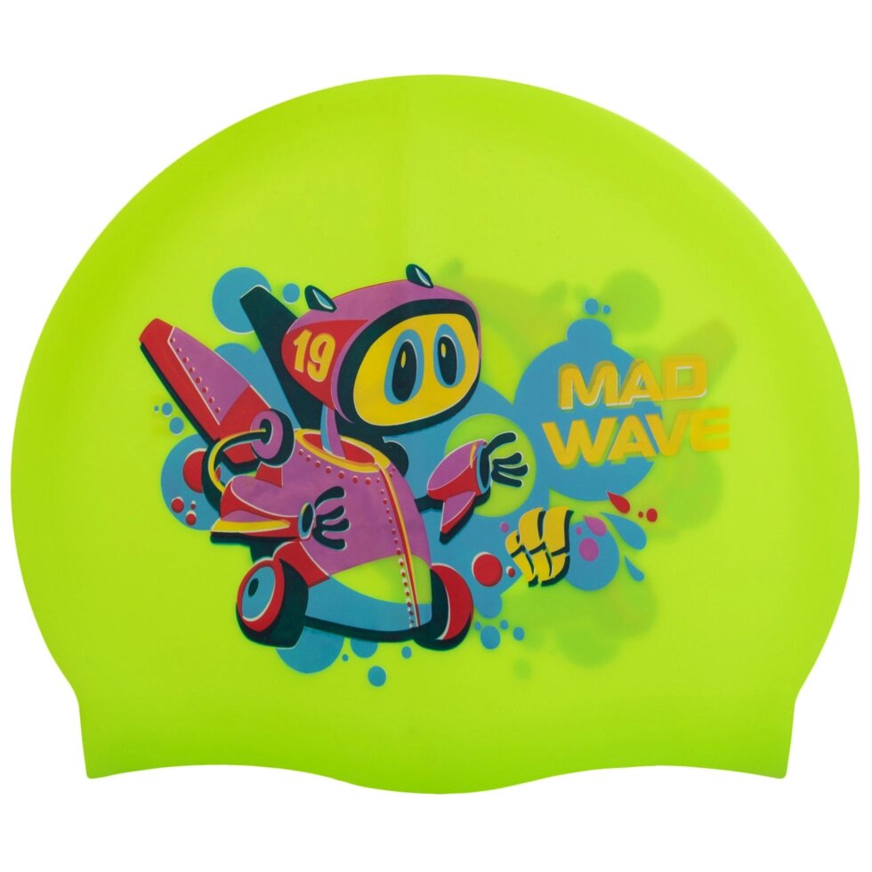 Шапочка для плавання дитяча MadWave Junior MAD BOT M057915 (силікон, кольори в асортименті) від компанії Спортивний інтернет - магазин "One Sport" - фото 1