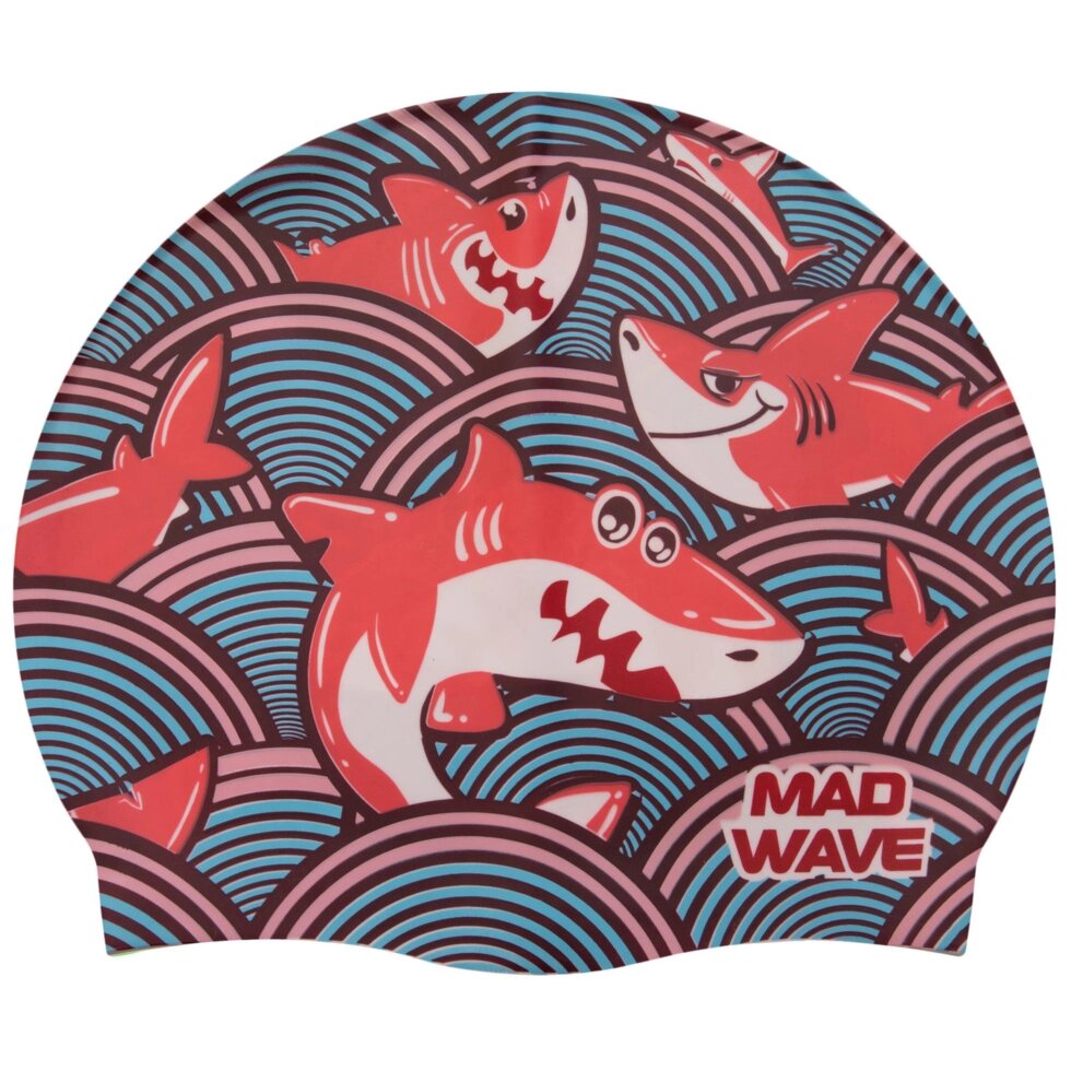 Шапочка для плавання дитяча MadWave Junior SHARKY M057911 (силікон, кольори в асортименті) від компанії Спортивний інтернет - магазин "One Sport" - фото 1