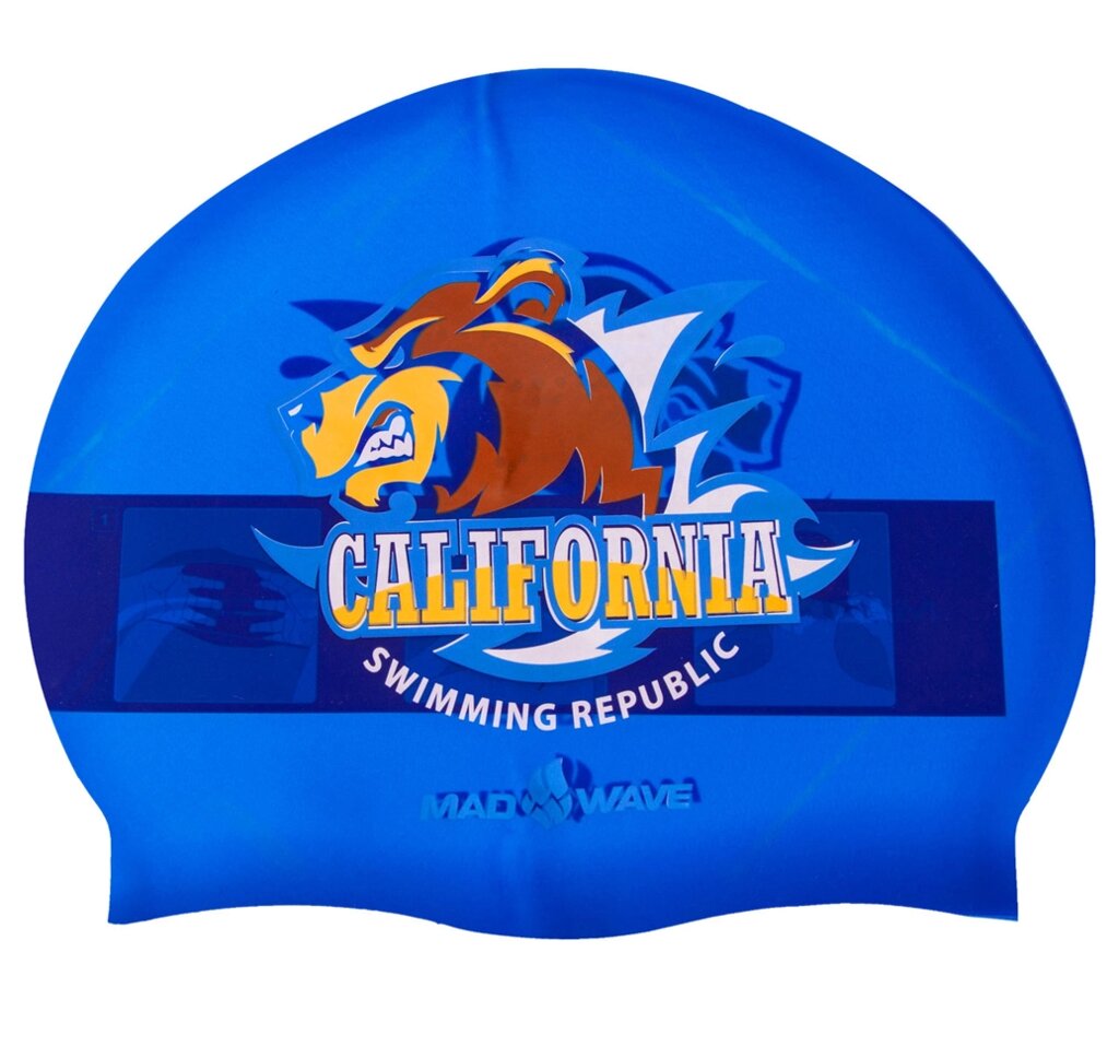 Шапочка для плавання MadWave CALIFORNIA M055833000W (силікон, темно-синій) від компанії Спортивний інтернет - магазин "One Sport" - фото 1