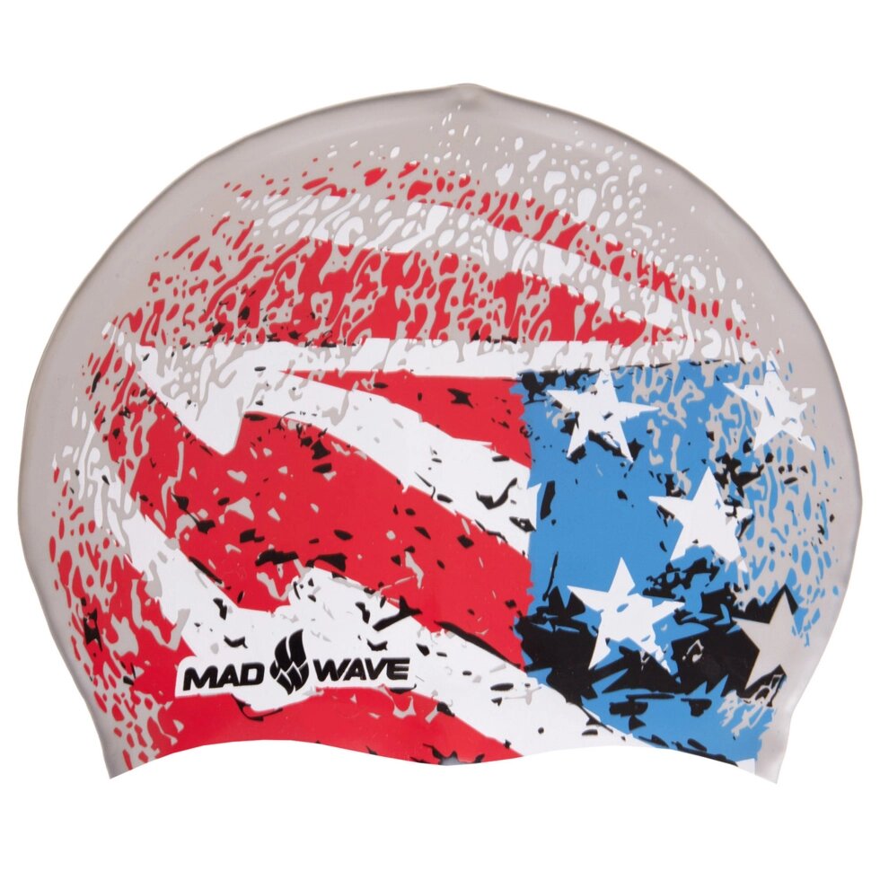 Шапочка для плавання MadWave USA M055303001W синій-червоний від компанії Спортивний інтернет - магазин "One Sport" - фото 1