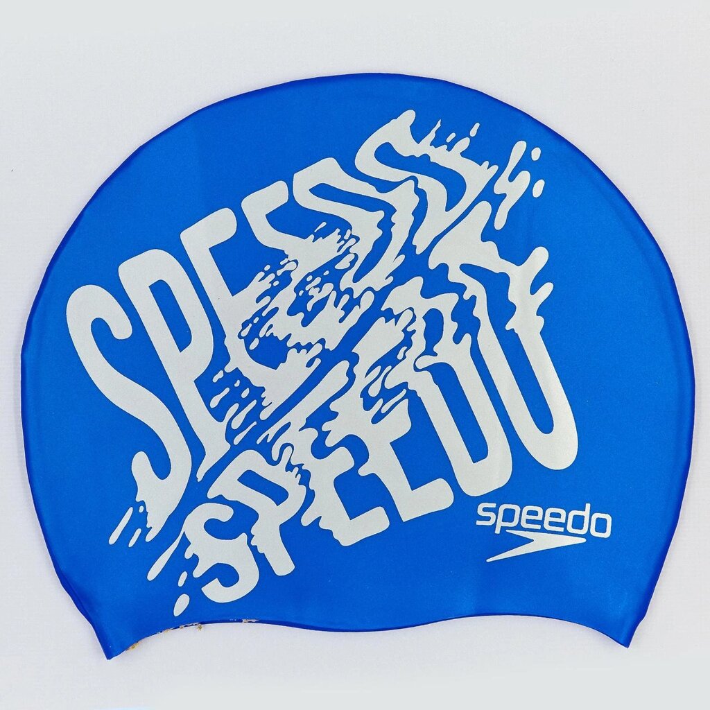 Шапочка для плавання SPEEDO SLOGAN PRINT 808385B957 (силікон, синій-сірий) від компанії Спортивний інтернет - магазин "One Sport" - фото 1