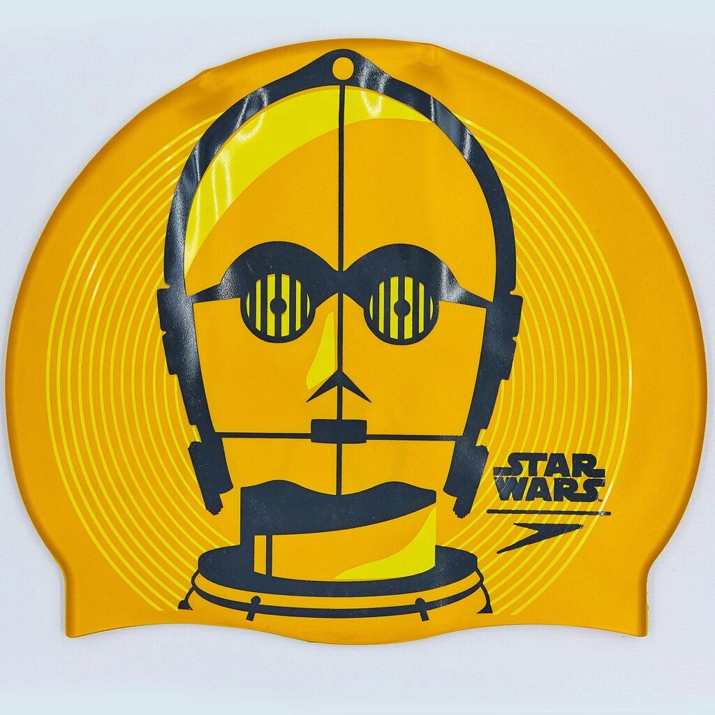 Шапочка для плавання SPEEDO SLOGAN PRINT 808385C797 Star Wars C3PO (силікон, помаранчевий, чорний) від компанії Спортивний інтернет - магазин "One Sport" - фото 1