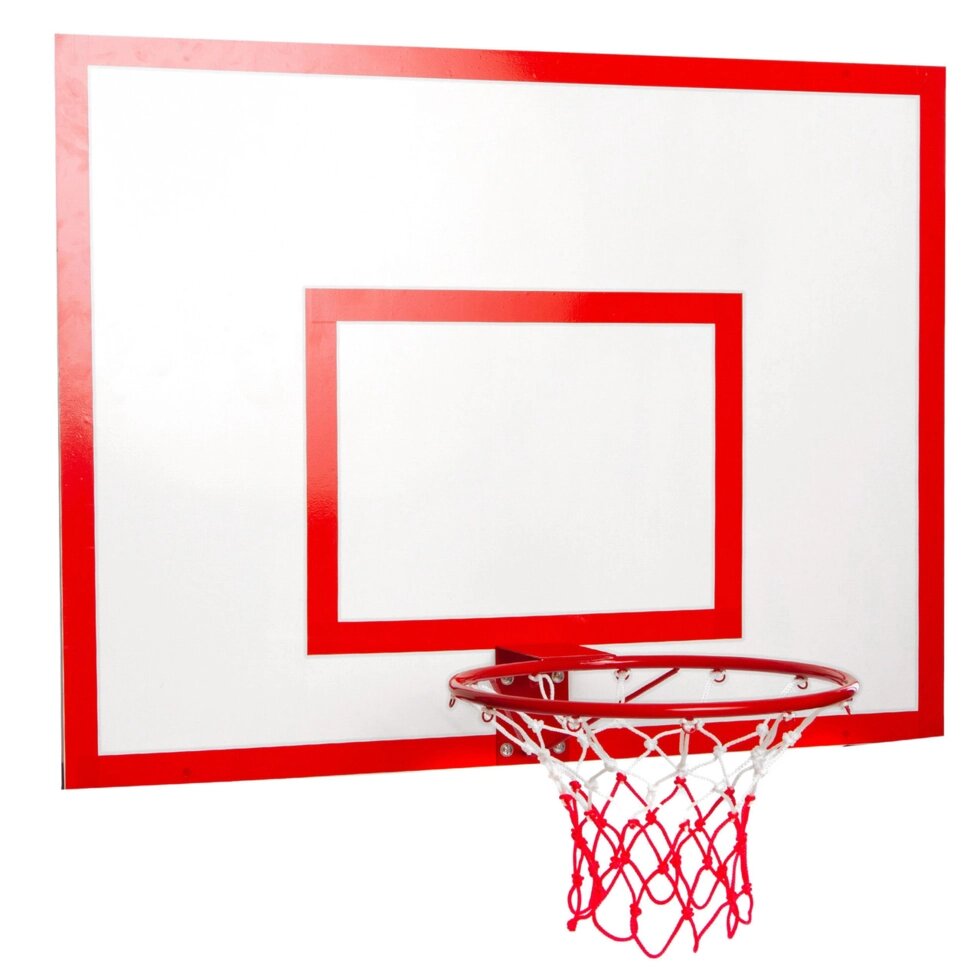 Щит баскетбольний з кільцем і сіткою посилений UR LA-6299 (щит-метал,р-р 120х90см, кільце d-45см) від компанії Спортивний інтернет - магазин "One Sport" - фото 1