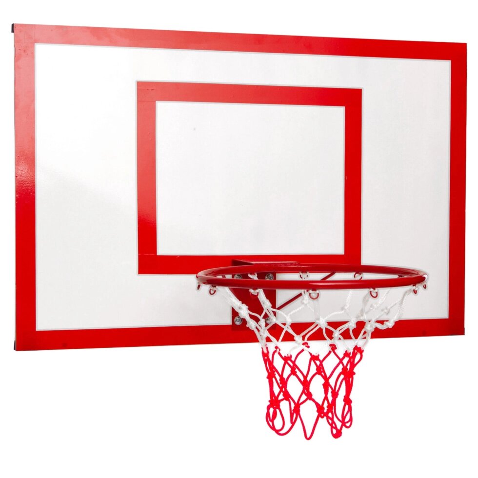 Щит баскетбольний з кільцем і сіткою UR LA-6298 (щит-метал,р-р 100х67см, кільце d-40см, сітка NY) від компанії Спортивний інтернет - магазин "One Sport" - фото 1