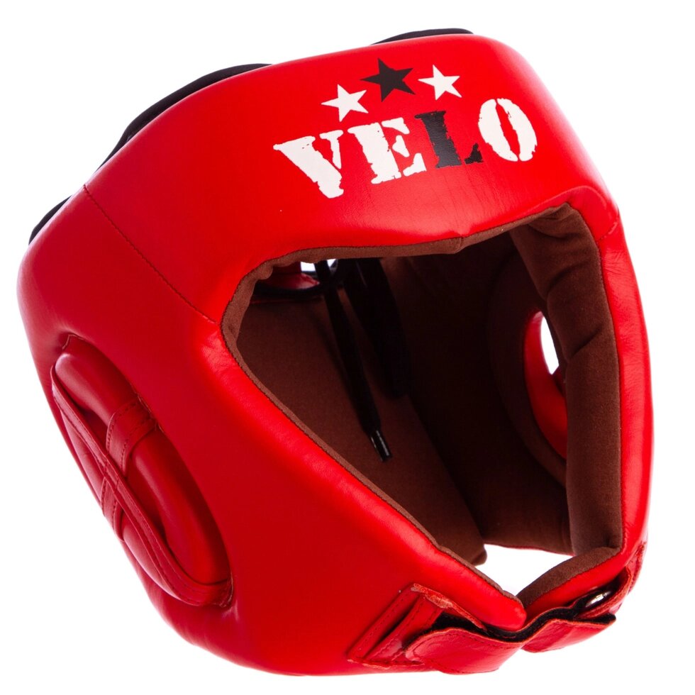 Шолом боксерський професійний шкіряний AIBA VELO 3080 S-XL червоний від компанії Спортивний інтернет - магазин "One Sport" - фото 1