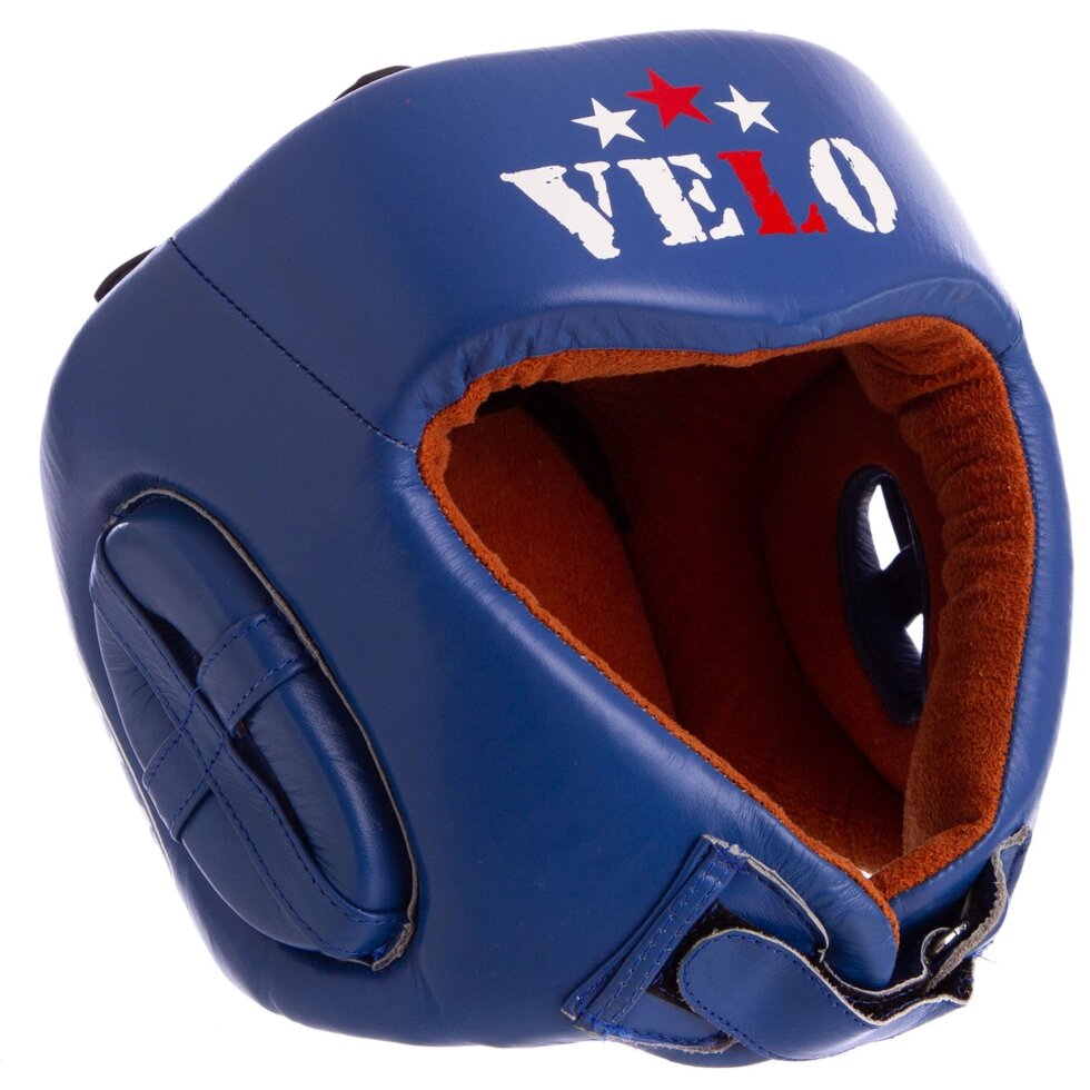 Шолом боксерський професійний шкіряний AIBA VELO 3081 S-XL синій від компанії Спортивний інтернет - магазин "One Sport" - фото 1