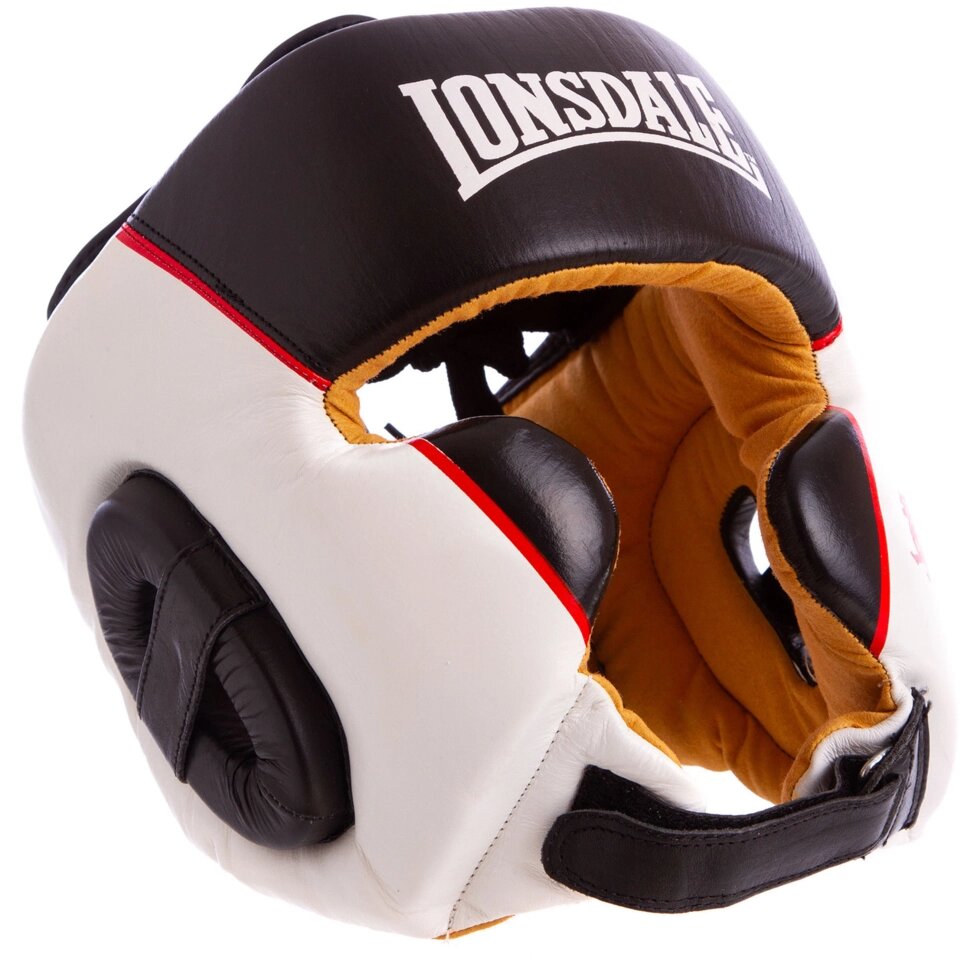 Шолом боксерський в мексиканському стилі шкіряний LND XPEED VL-8341 M-XL чорний-білий від компанії Спортивний інтернет - магазин "One Sport" - фото 1