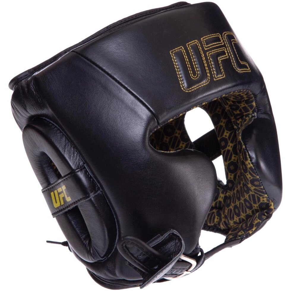 Шолом боксерський в мексиканському стилі шкіряний UFC PRO Prem Lace Up UHK-75054 S-M чорний від компанії Спортивний інтернет - магазин "One Sport" - фото 1