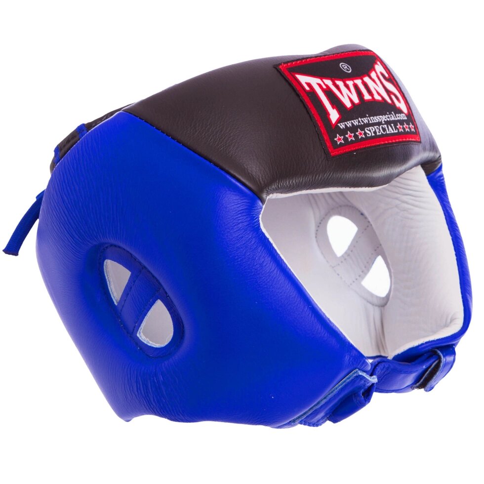 Шолом боксерський відкритий шкіряний TWINS HGL-8T-BU M-XL синій-чорний від компанії Спортивний інтернет - магазин "One Sport" - фото 1