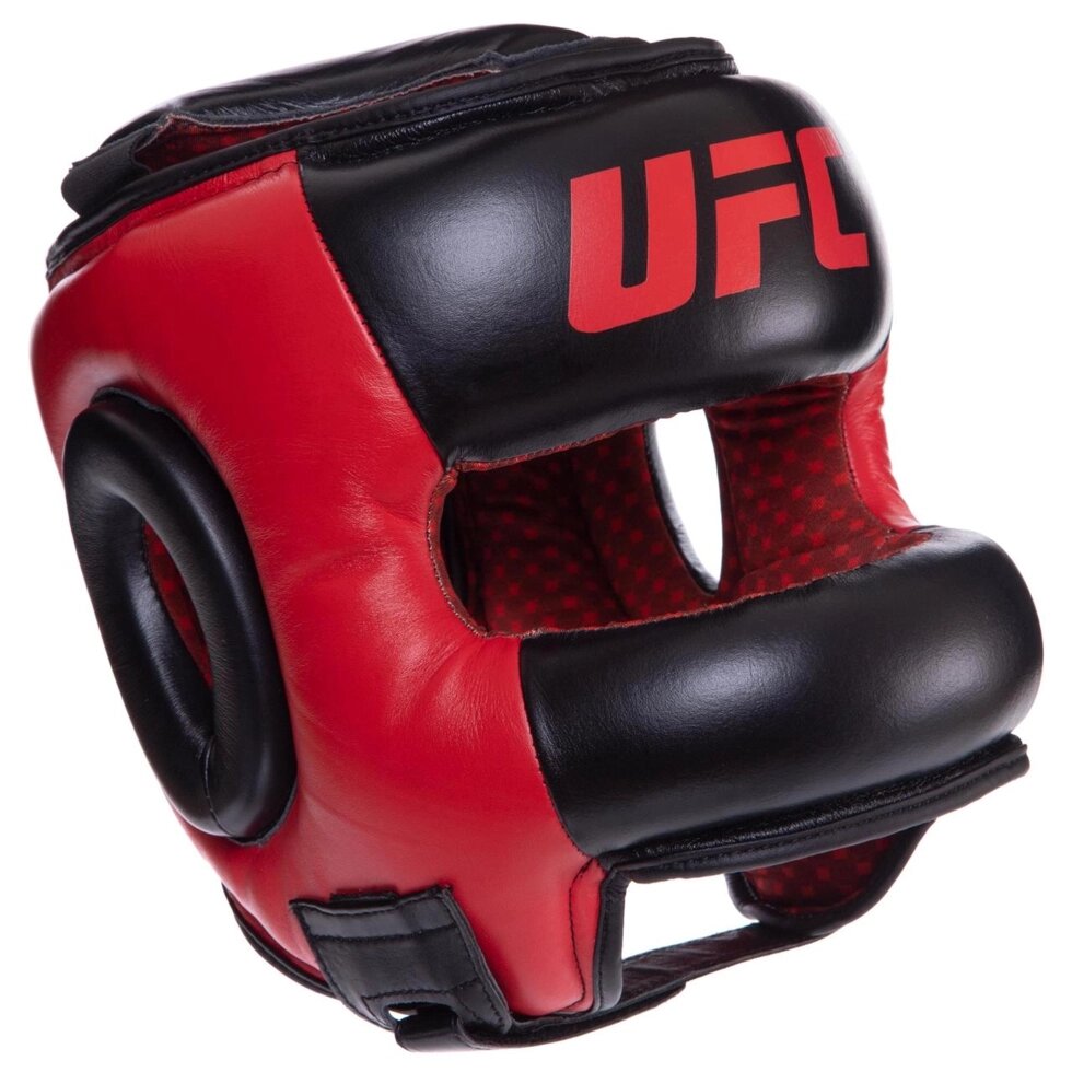 Шолом боксерський з бампером шкіряний UFC PRO UHK-75063 M чорний від компанії Спортивний інтернет - магазин "One Sport" - фото 1