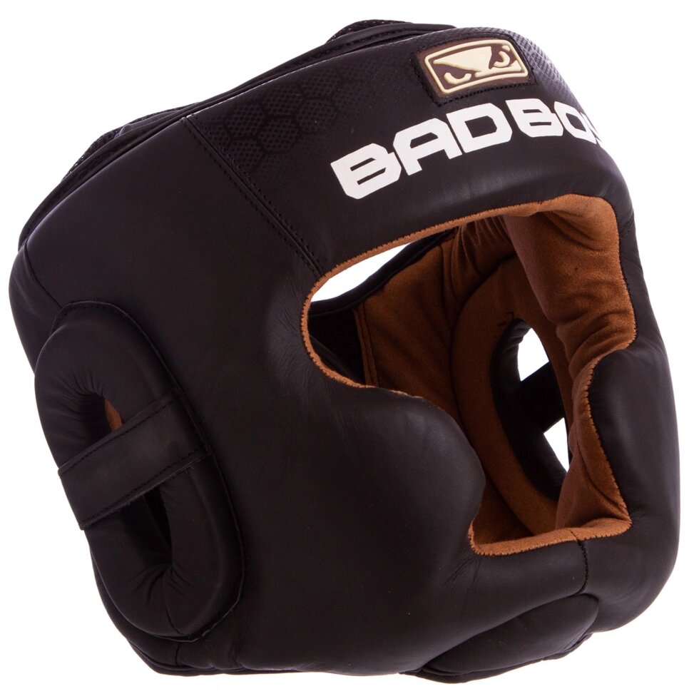 Шолом боксерський з повним захистом шкіряний BDB VL-6621 M-XL чорний від компанії Спортивний інтернет - магазин "One Sport" - фото 1