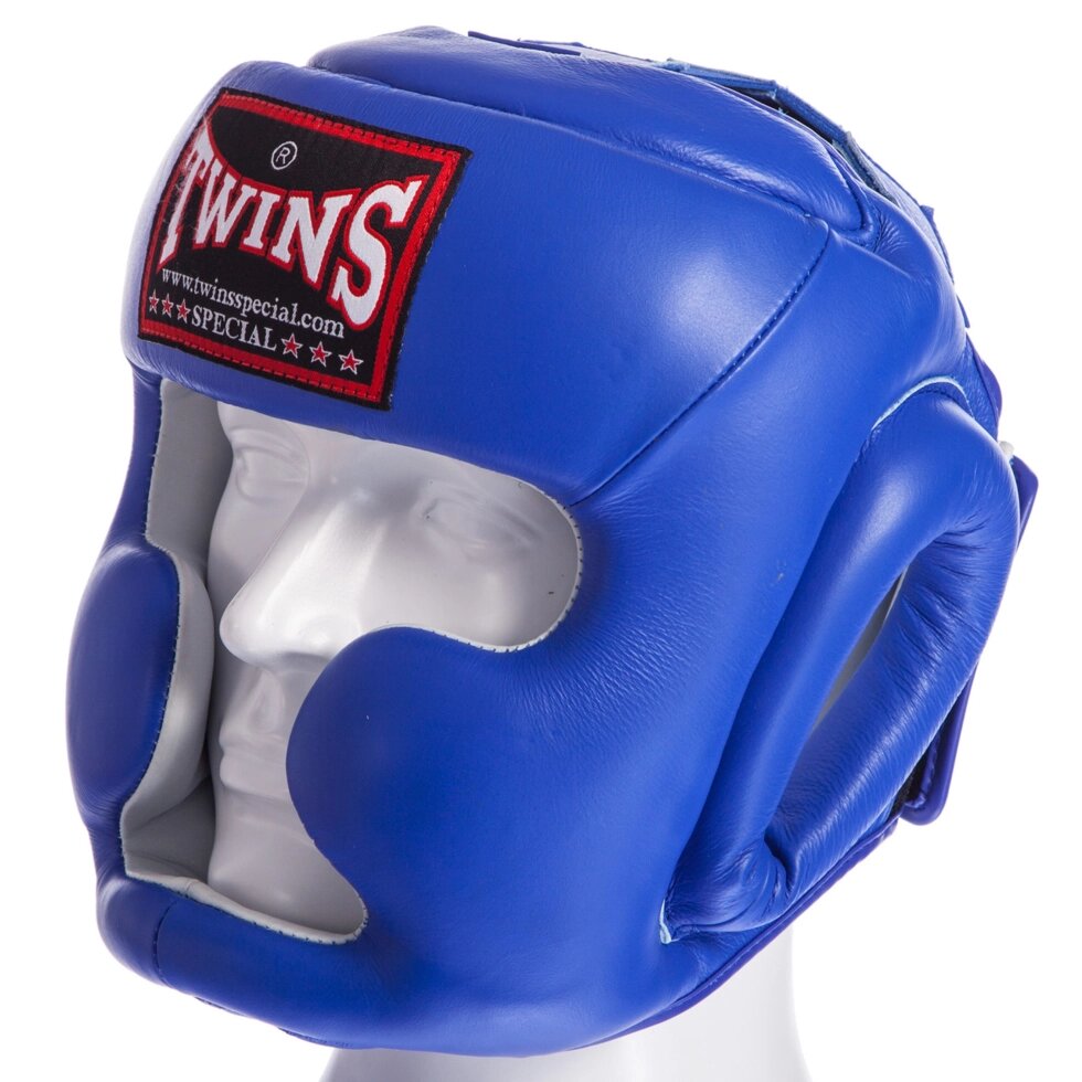 Шолом боксерський з повним захистом шкіряний TWINS HGL-6 S-XL кольори в асортименті від компанії Спортивний інтернет - магазин "One Sport" - фото 1