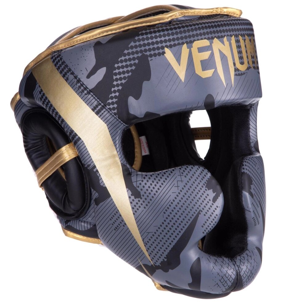 Шолом боксерський з повним захистом VNM BO-2529 S-XL чорний-золотий від компанії Спортивний інтернет - магазин "One Sport" - фото 1