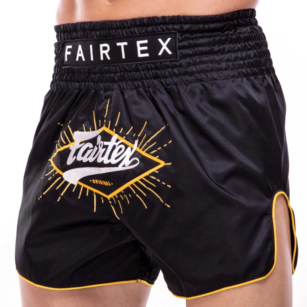 Шорти для тайського боксу та кікбоксингу FAIRTEX BS1903 BLACK/YELLOW m-xlckens-Yellow від компанії Спортивний інтернет - магазин "One Sport" - фото 1