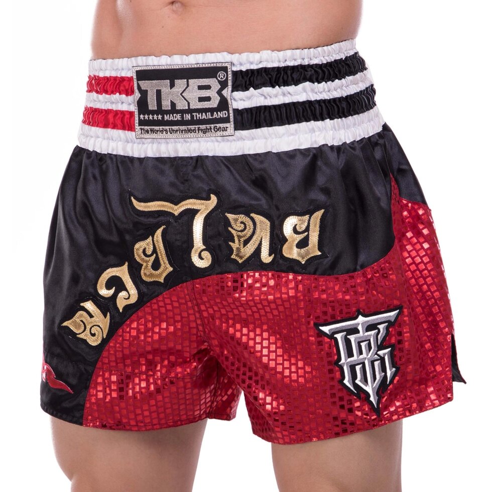 Шорти для тайського боксу та кікбоксингу TOP KING TKTBS-208 XS-XXL чорний-червоний від компанії Спортивний інтернет - магазин "One Sport" - фото 1