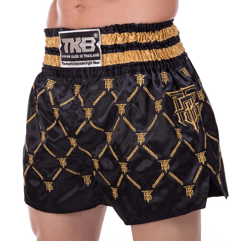 Шорти для тайського боксу та кікбоксингу TOP KING TKTBS-211 XS-XXL чорний-золотий від компанії Спортивний інтернет - магазин "One Sport" - фото 1