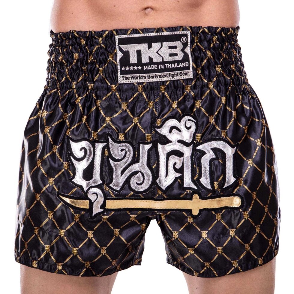 Шорти для тайського боксу та кікбоксингу TOP KING TKTBS-215 XS-XXL чорний-золотий від компанії Спортивний інтернет - магазин "One Sport" - фото 1