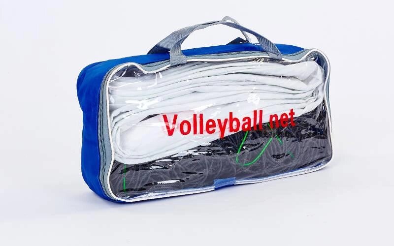 Сітка для волейболу C-5641 (PE, 3мм, р-н 9,5х1м, осередок 12х12см, з металевим тросом) від компанії Спортивний інтернет - магазин "One Sport" - фото 1
