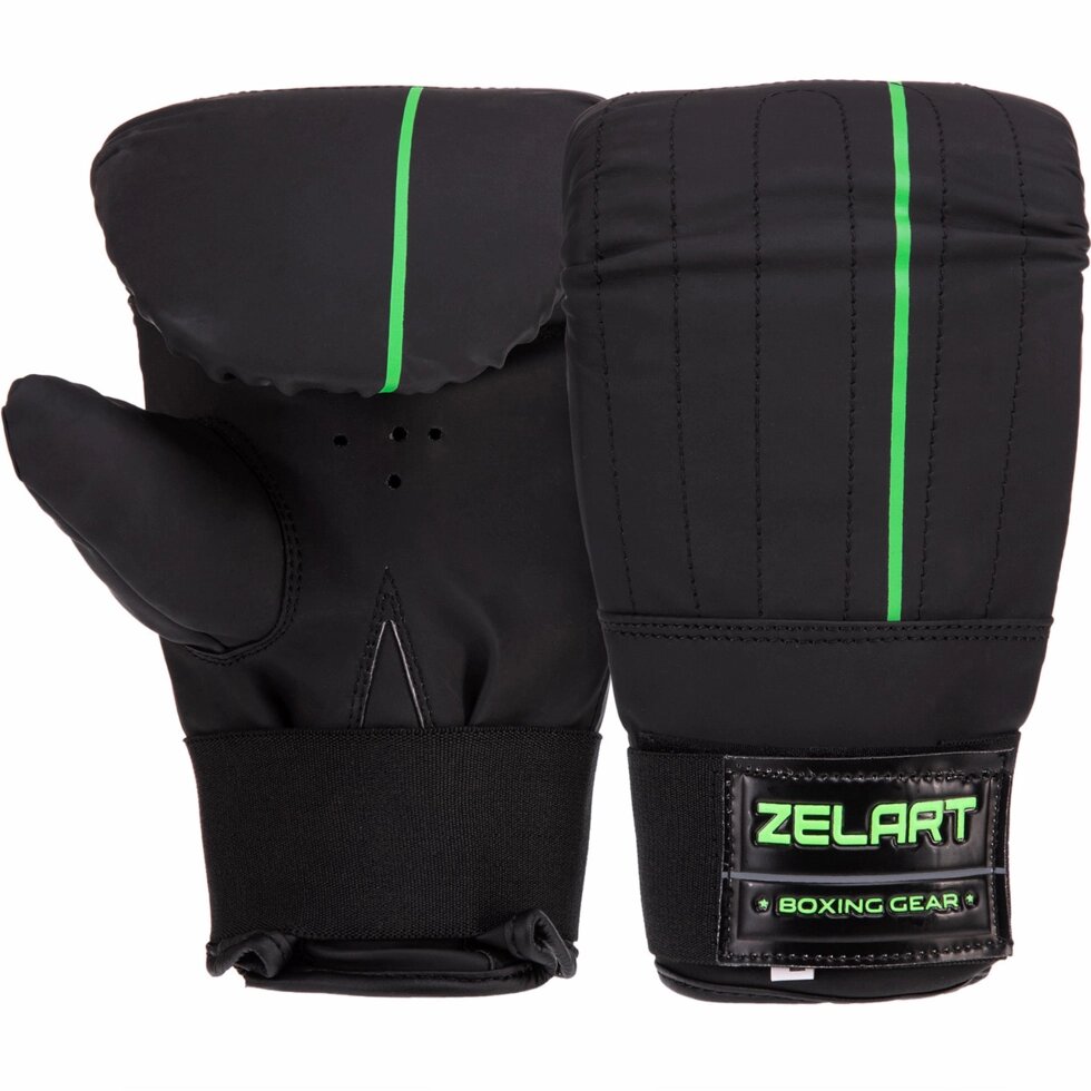 Снарядні рукавички ZELART VL-3086 розмір S-XL чорний-салатовий від компанії Спортивний інтернет - магазин "One Sport" - фото 1