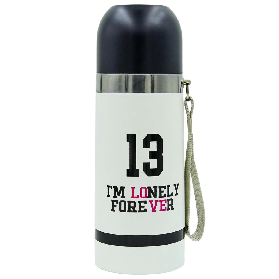 Сталевий Термос 350ml 13 i'm lonely forever 7178 (білий, сталь) від компанії Спортивний інтернет - магазин "One Sport" - фото 1