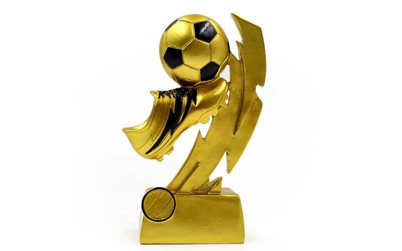 Статуетка (фігурка) нагородна спортивна Футбол Бутса з м'ячем золота C-1720-A (р-р 19,5х9,5х4 см) від компанії Спортивний інтернет - магазин "One Sport" - фото 1