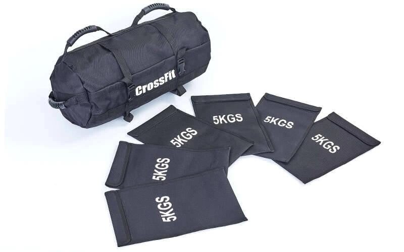Сумка для кроссфита Sandbag FI-6232-3 60LB (PU, вага до 28 кг, 6 філлеров для піску, чорний) від компанії Спортивний інтернет - магазин "One Sport" - фото 1