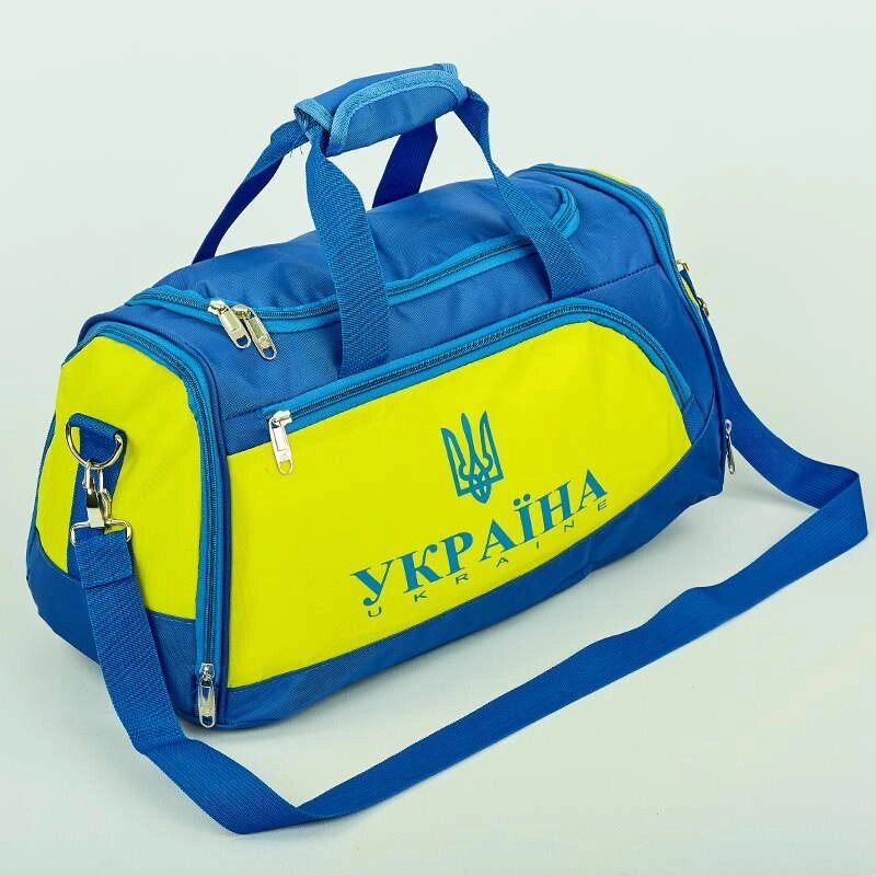 Сумка для спортзалу Україна GA-5632-U (поліестер, р-р 50х26х23см, синій-жовтий) від компанії Спортивний інтернет - магазин "One Sport" - фото 1