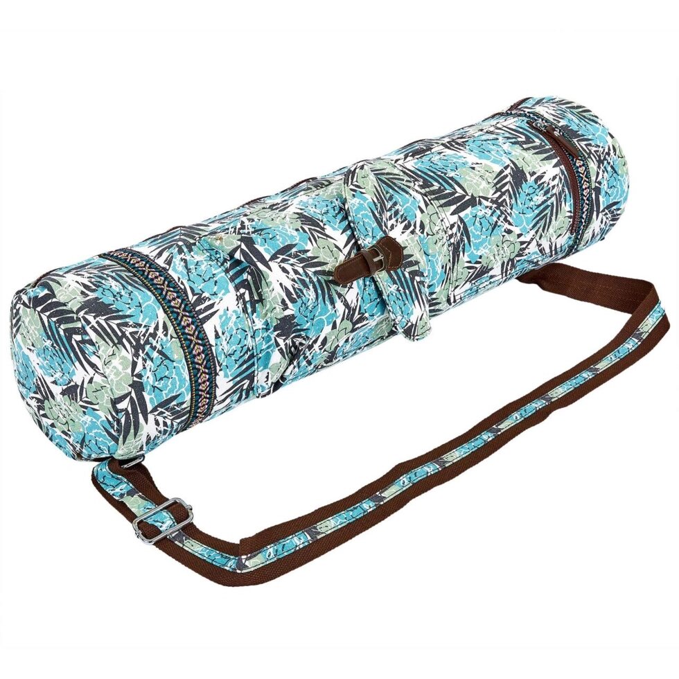 Сумка для йога килимка Yoga bag FODOKO FI-6972-1 (розмір 16смх70см, поліестер, бавовна, блакитний-чорний) від компанії Спортивний інтернет - магазин "One Sport" - фото 1
