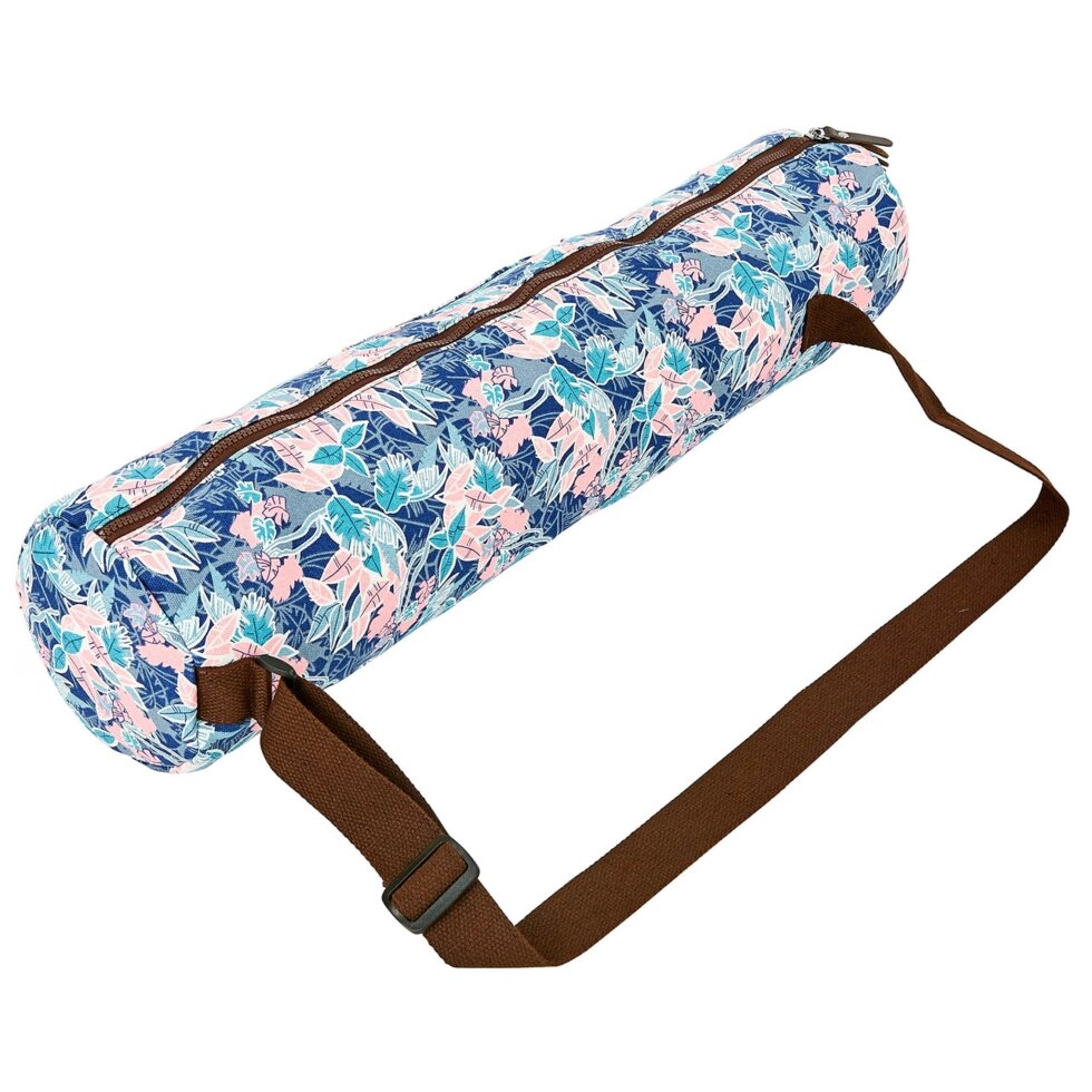 Сумка для йога килимка Yoga bag KINDFOLK FI-8365-2 (розмір 15смх65см, поліестер, бавовна, рожевий-блакитний) від компанії Спортивний інтернет - магазин "One Sport" - фото 1