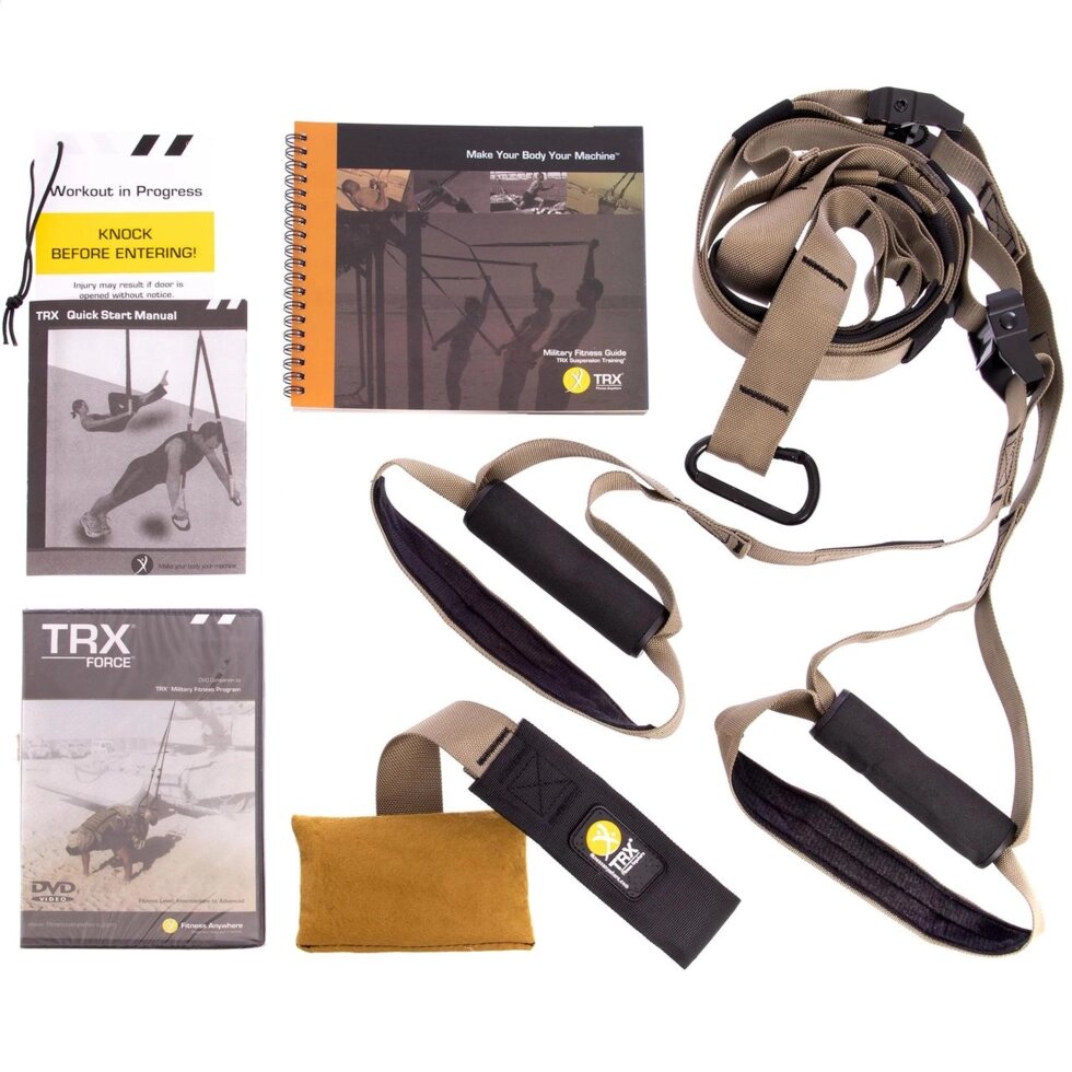 Тренувальні підвісні петлі TRX Training Kit FI-3722-01 1,5м хакі від компанії Спортивний інтернет - магазин "One Sport" - фото 1