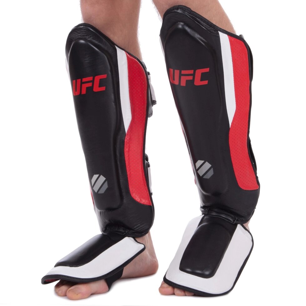 Захист гомілки й стопи для єдиноборств UFC PRO Training UHK-69979 S-M червоний-чорний від компанії Спортивний інтернет - магазин "One Sport" - фото 1