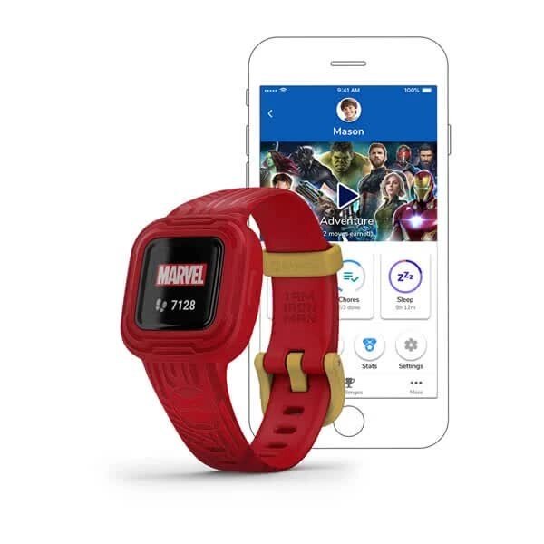 Дитячий фітнес-годинник Garmin Vivofit jr. 3 Marvel Iron Man на червоному ремінці від компанії Garmin - фото 1