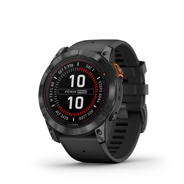 Fenix 7X Pro – Solar Edition сланцевий сірий з чорним ремінцем від компанії Garmin - фото 1